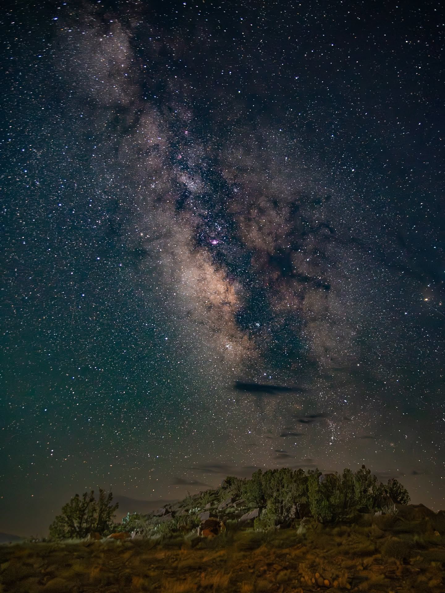 The Milky Way over the desert at Valley of Fires, New Mexico